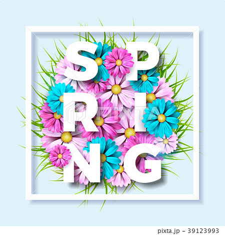 Vector Illustration on a spring nature theme withのイラスト素材 [39123993] - PIXTA