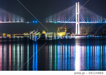《長崎県》女神大橋の夜景 《長崎県》女神大橋の夜景 39124869