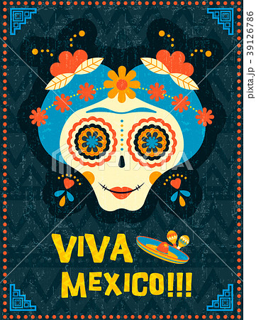 Day of the dead poster of mexican skull woman 39126786