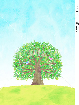 大きな木と小鳥のイラスト素材 大きな木と小鳥のイラスト素材
