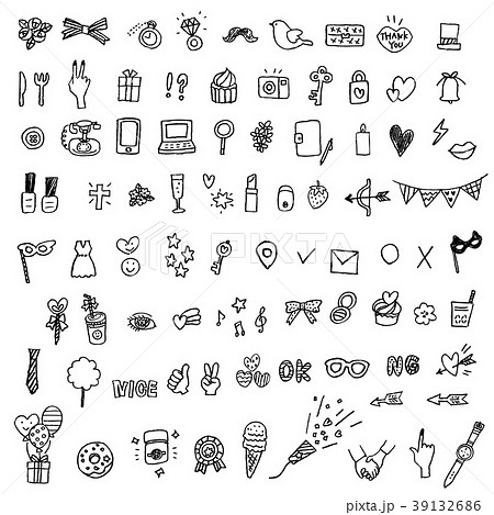 Hand Drawn Icons Set Stock Illustration