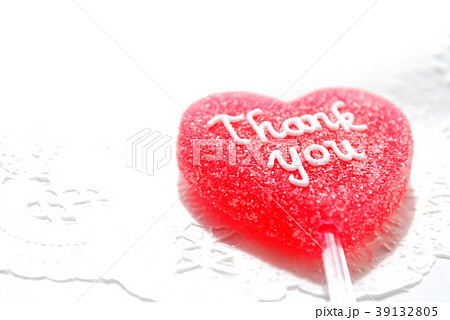 Thank You ハート型ゼリーの写真素材