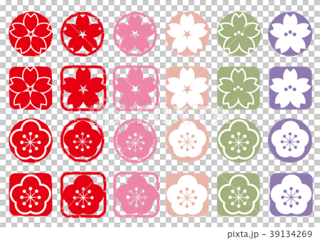 Cherry and plum hanko set Cherry and plum hanko set 39134269