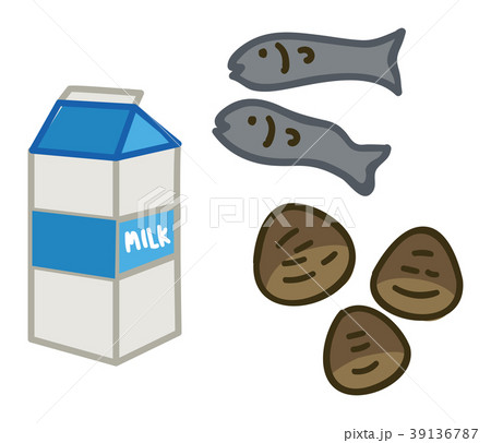 カルシウムを多く含む食品のイラスト素材のイラスト素材 39136787 Pixta