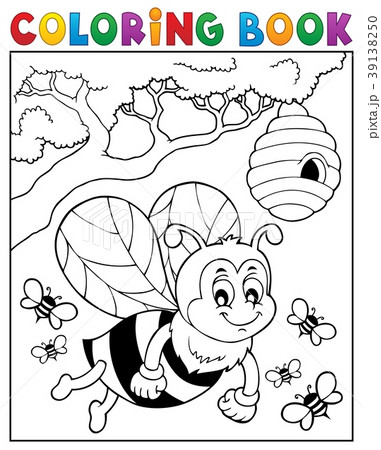 Coloring book happy bee theme 2 39138250