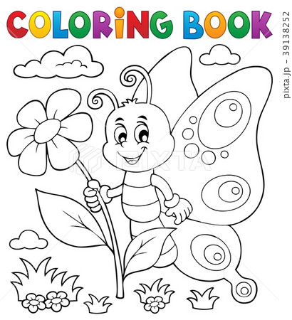 Coloring book happy butterfly topic 4 Coloring book happy butterfly topic 4 39138252