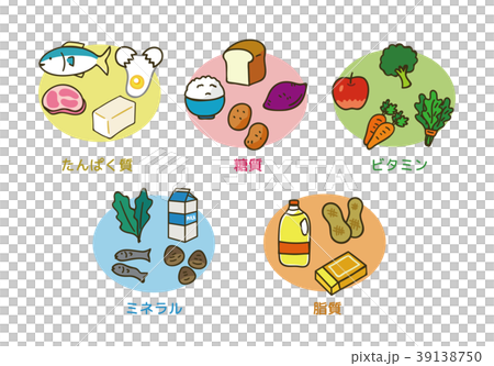 5大栄養素のイラスト素材のイラスト素材