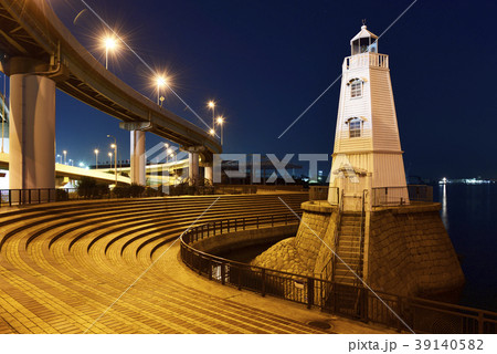 旧堺灯台　夜景（大阪府堺市） 39140582
