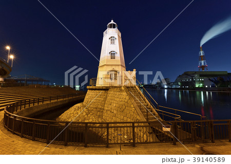 旧堺灯台 夜景(大阪府堺市) 旧堺灯台 夜景(大阪府堺市) 39140589