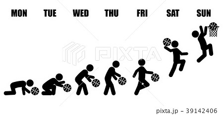 Weekly working life evolution basketball Weekly working life evolution basketball 39142406