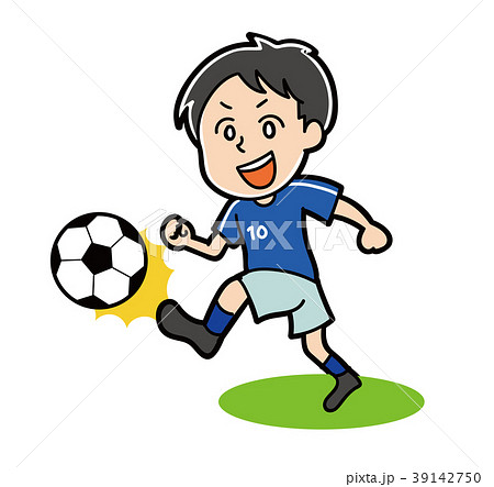 ドリブルをするサッカー選手のイラスト素材のイラスト素材 39142750 Pixta