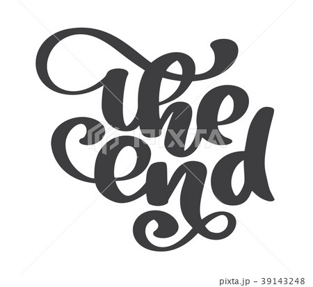 hand drawn The End Vector text lettering phrase hand drawn The End Vector text lettering phrase 39143248