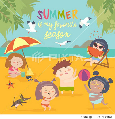 Summer childs outdoor activities. Beach holiday 39143468