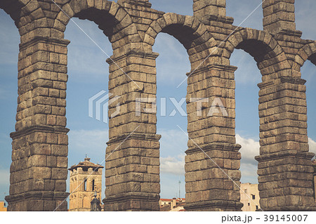 Roman aqueduct bridge of Segovia, Castilla Leon 39145007