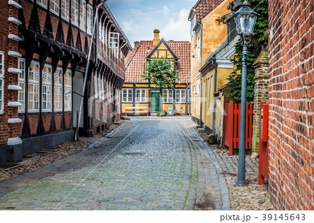 Street with old houses from royal town Ribe Street with old houses from royal town Ribe 39145643