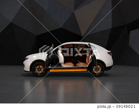 電動SUVのインテリアイメージ。前列シートが後ろ向きに回転され、対面コミュニケーション可能。 電動SUVのインテリアイメージ。前列シートが後ろ向きに回転され、対面コミュニケーション可能。 39146021