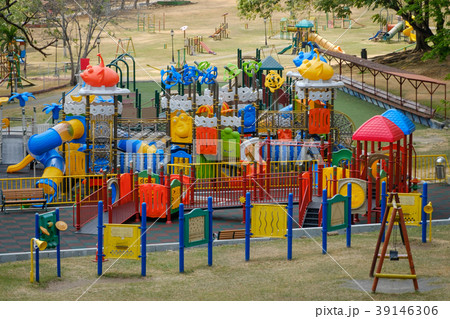 modern playground castle ,climbing bars and slides 39146306