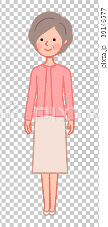 やや斜めを向いたシニア女性 39146577