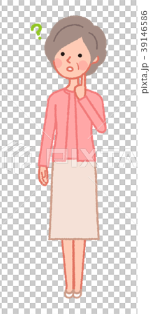 考えるシニア女性　斜め 39146586