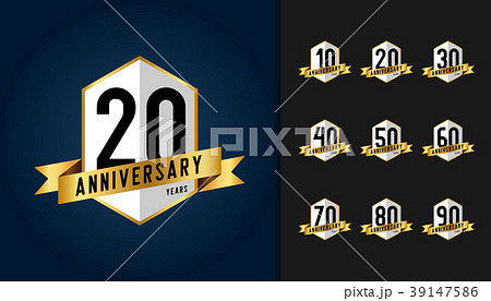 Set of anniversary logotype.  39147586