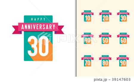 Set of anniversary logotype. Set of anniversary logotype. 39147603