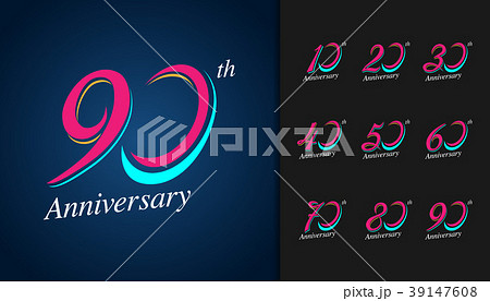 Set of anniversary logotype.  39147608