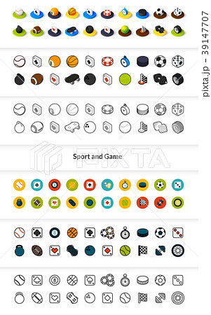 Set of icons in different style - isometric flat 39147707