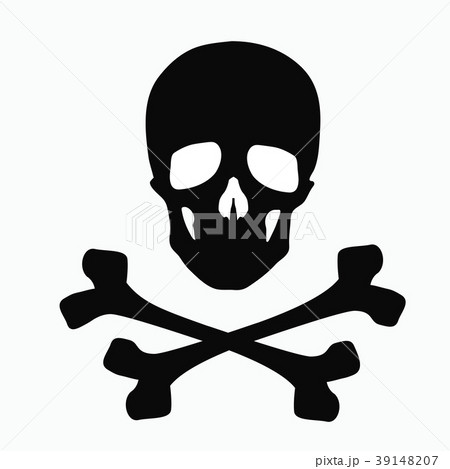 Skull and bones - a sign of danger. Illustration 39148207