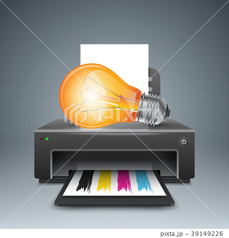 Realistic 3d printer. Business infographic. Paper 39149226