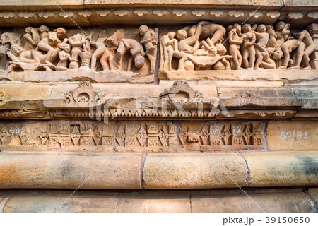 Close up genre stone carving in Lakshman Temple Close up genre stone carving in Lakshman Temple 39150650