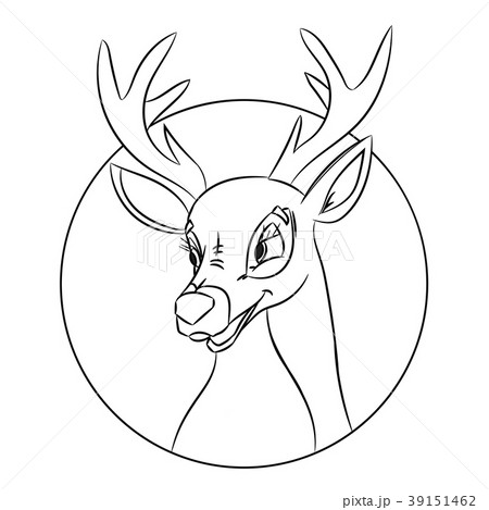 Hand drawn deer head coloring page, picture made 39151462