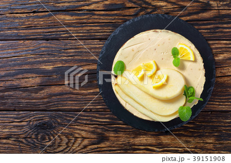 pear sponge cake with whipped cream cheese 39151908