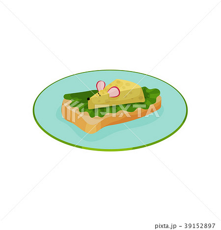 Creative sandwich with lettuce and cheese in the 39152897