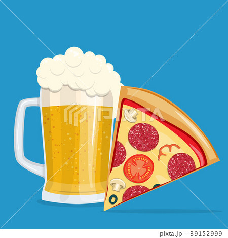 Beer And Pizza のイラスト素材