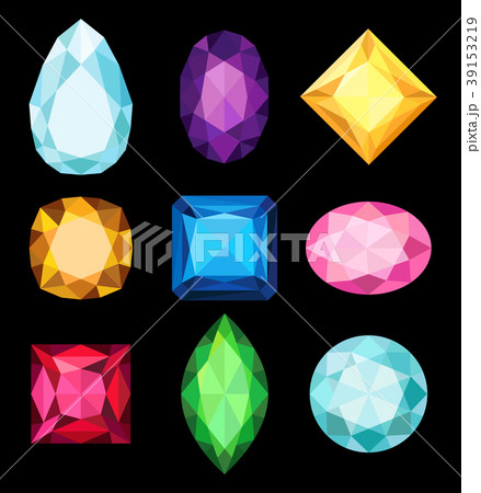 Precious stones, gems of various shapes and colors Precious stones, gems of various shapes and colors 39153219