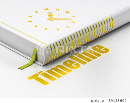Time concept: book Clock, Timeline on white Time concept: book Clock, Timeline on white 39153692