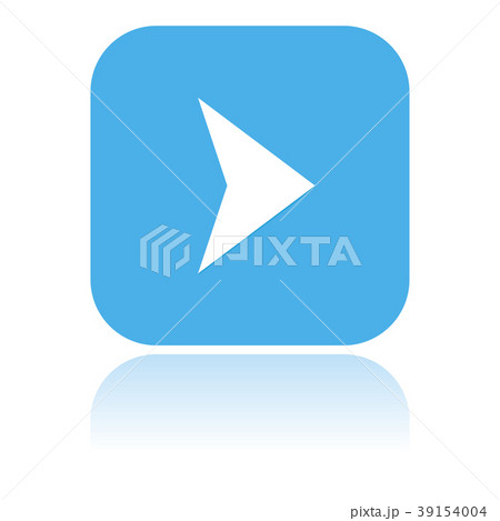 Arrow icon. Blue square icon with reflection 39154004