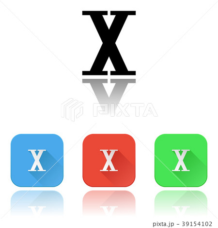 X roman numeral icons. Colored set with reflection X roman numeral icons. Colored set with reflection 39154102