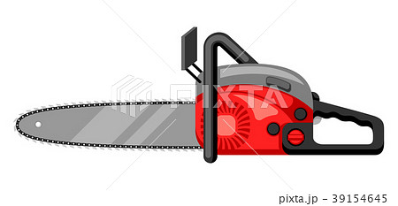 Illustration of gasoline saw on white background 39154645