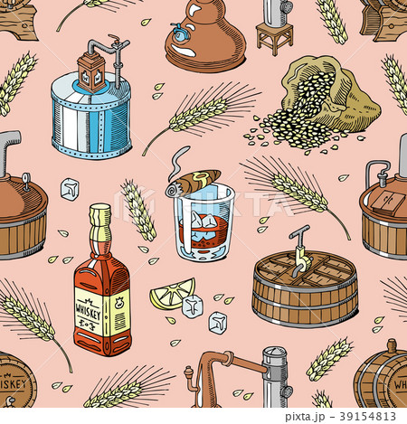 Whiskey vector alcohol beverage brandy in glass 39154813