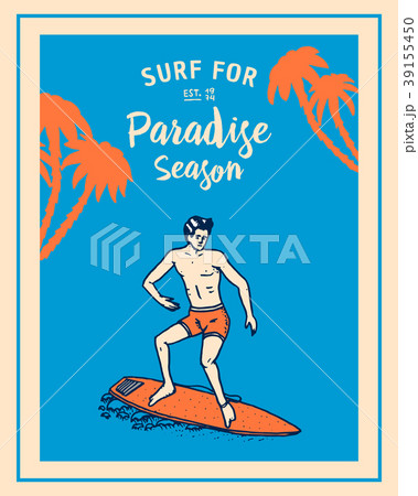 Surf badge, wave and ocean. vintage retro Surf badge, wave and ocean. vintage retro 39155450