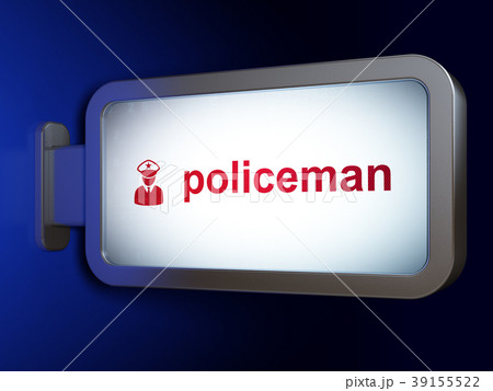 Law concept: Policeman and Police on billboard 39155522