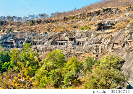 View of the Ajanta Caves. UNESCO world heritage 39156719