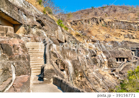 View of the Ajanta Caves. UNESCO world heritage 39156771