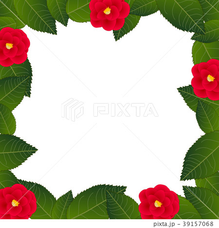 Red Camellia Flower Frame Border Red Camellia Flower Frame Border 39157068