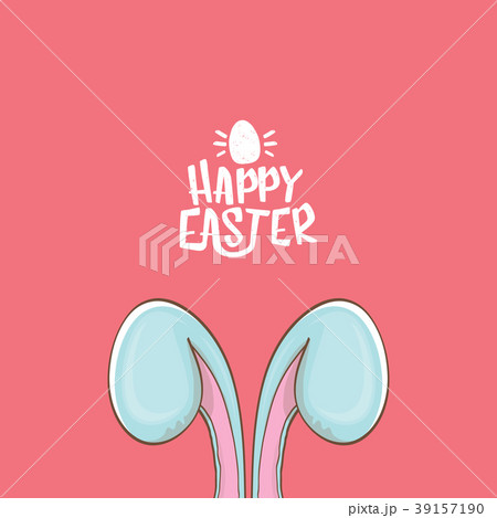 easter bunny with calligraphic text happy easter 39157190