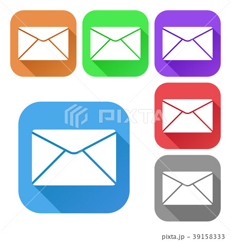 Envelope or Message icons. Set of colored signs 39158333