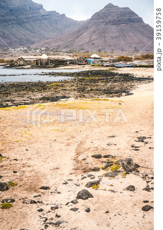 Mysterious landscape of sandy coastline with 39159758