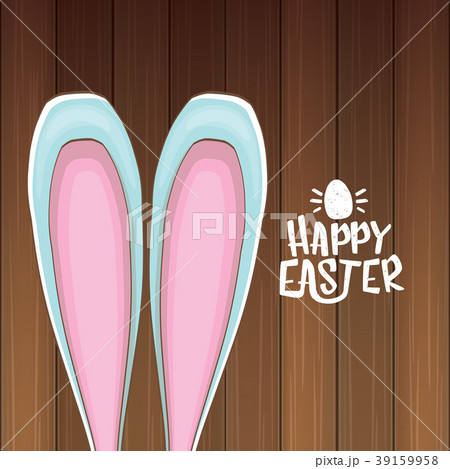 easter bunny with calligraphic text happy easter 39159958