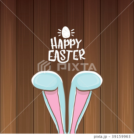 easter bunny with calligraphic text happy easter 39159963